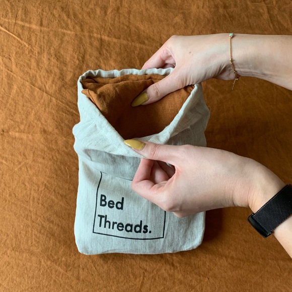 Bed Threads Rust 100% French Flax Linen Classic Robe - Picture 14 of 14